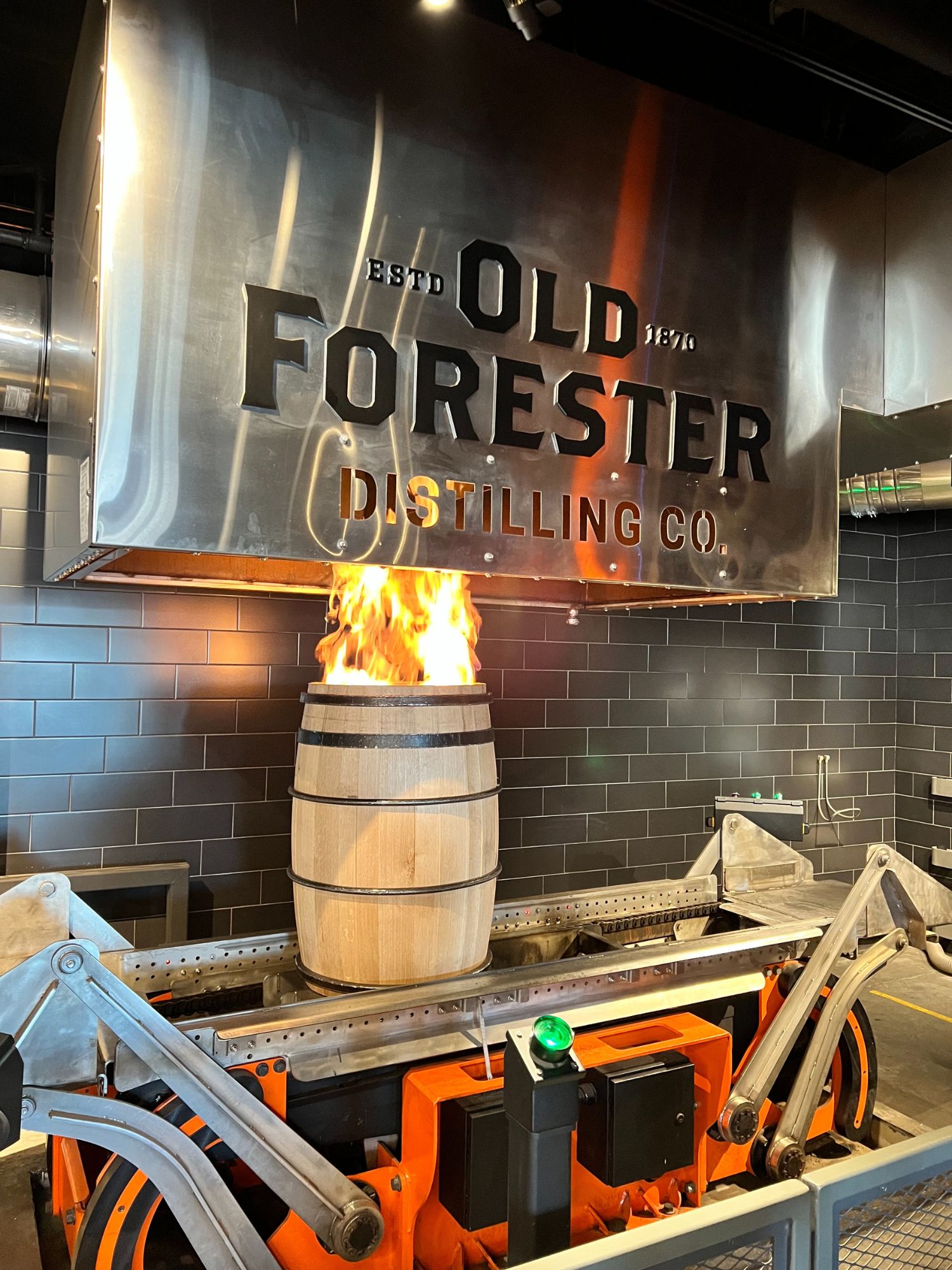 Charring Old Forester Barrel