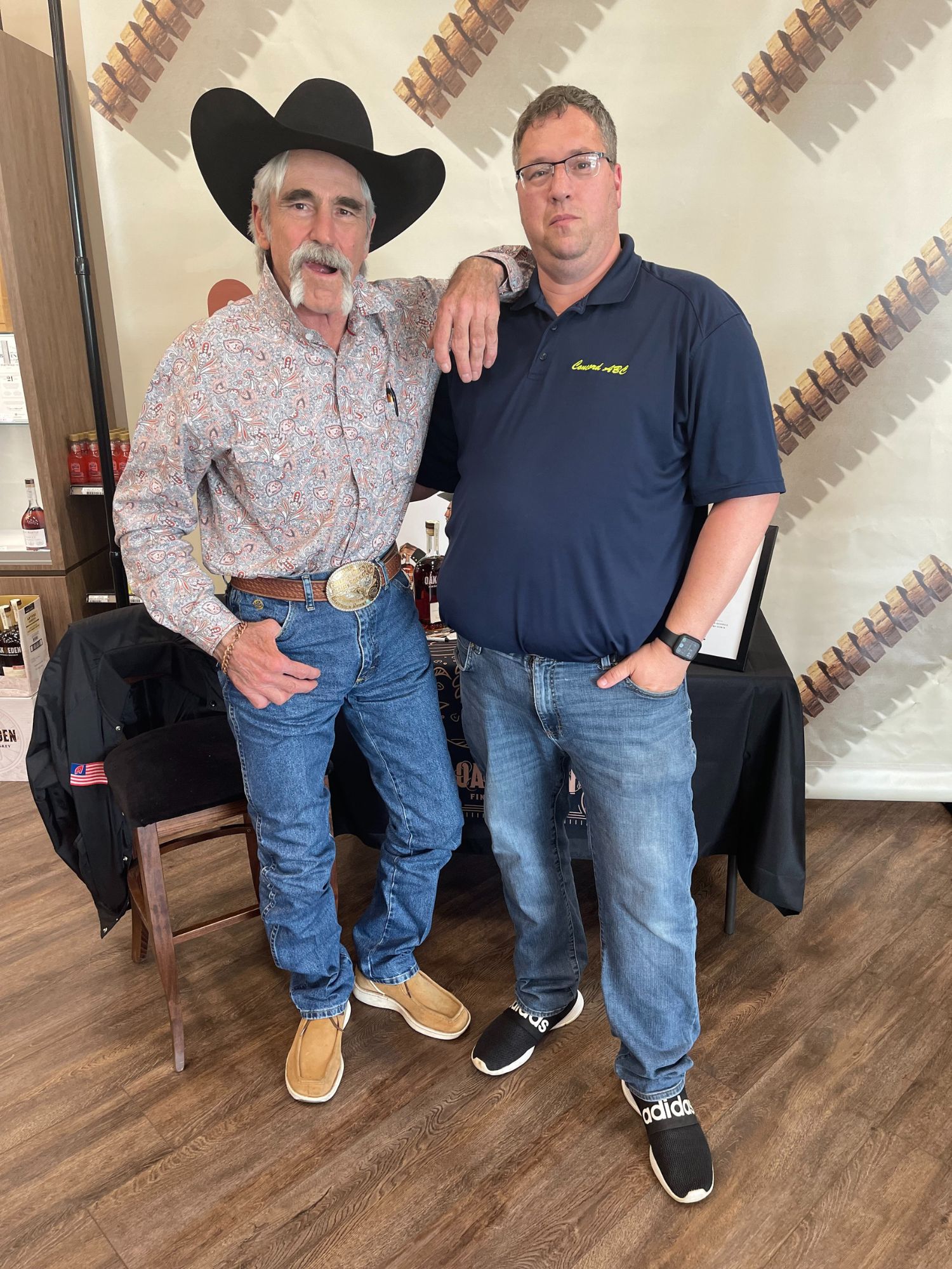 Phil from Concord ABC with Forrie J. Smith from the series Yellowstone (Forrie was a Brand Ambassador for the Product Oak and Eden)